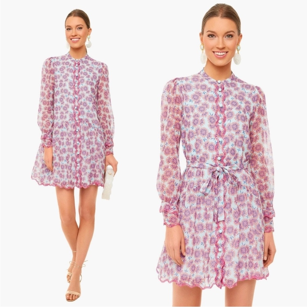 SALONI Tilly dragonfruit ruffle eyelet  Dress size 2